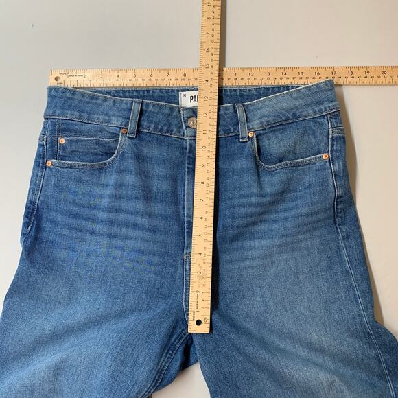 PAIGE Sasha Wide Leg Jeans 31 Stefania Distressed High Rise Blue Denim - Picture 11 of 15